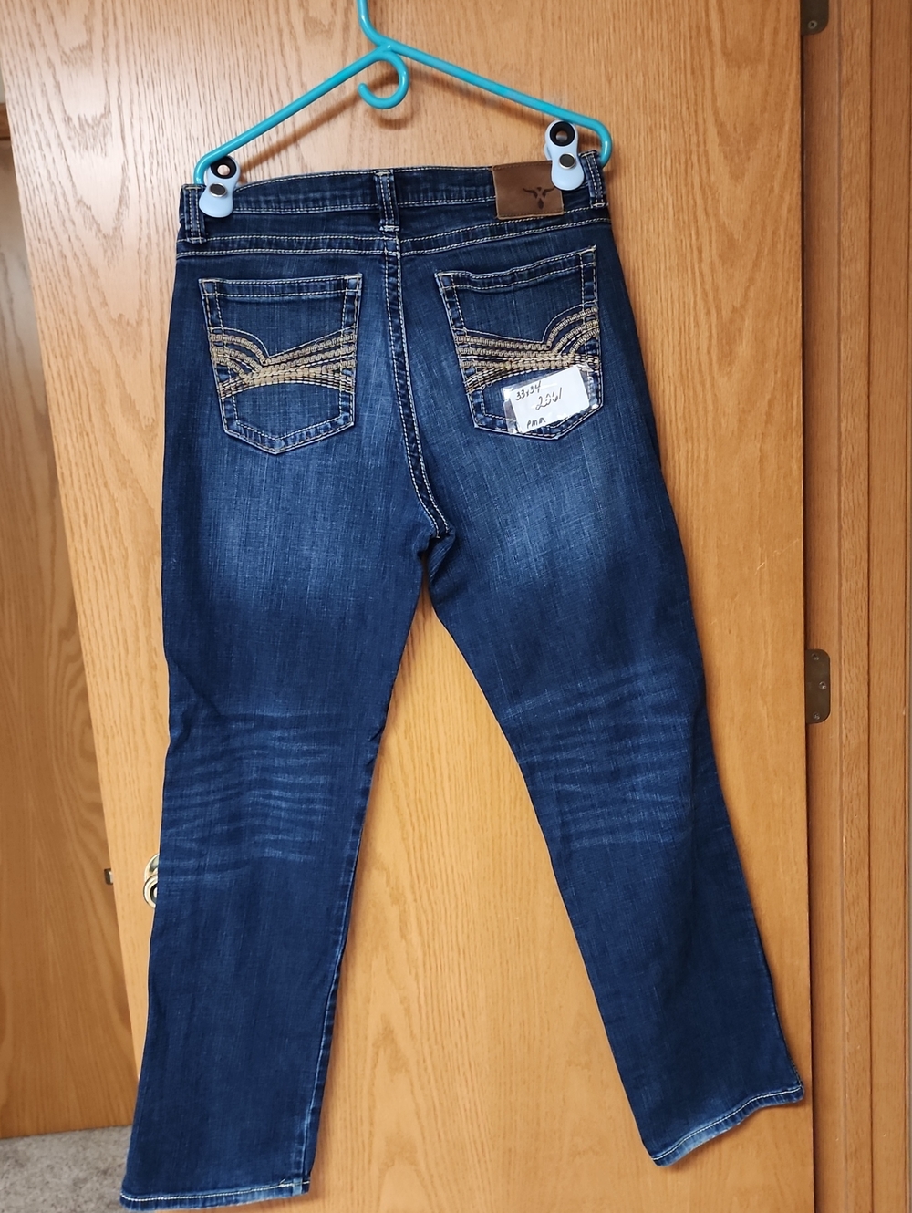 Wrangler 20X Dark Blue men Jeans with Decorative Back Pockets 33x34 number 2061